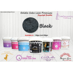 Black | Edible Cake Lace Premixes | Pearled Shade | 200 Grams